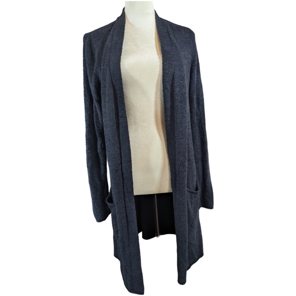 Barefoot Dreams Cozychic Lite Long Open Front Oversized Sweater Robe Pockets - Picture 2 of 10